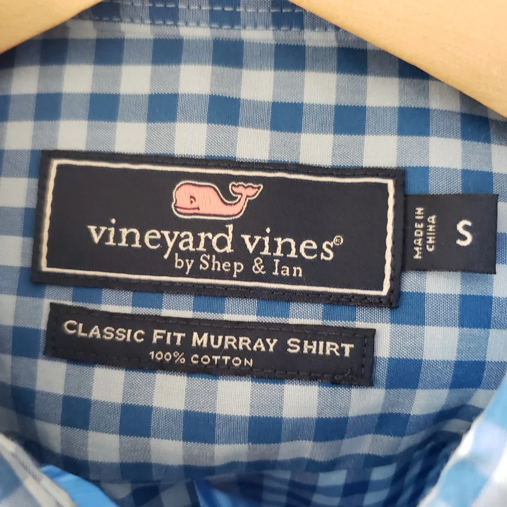 Vineyard Vines Blue Gingham Men's Shirt - Picture 4 of 5